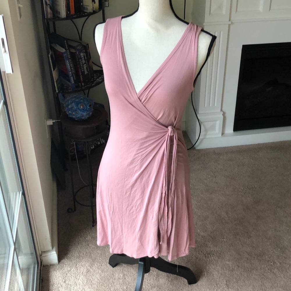 Pink wrap dress